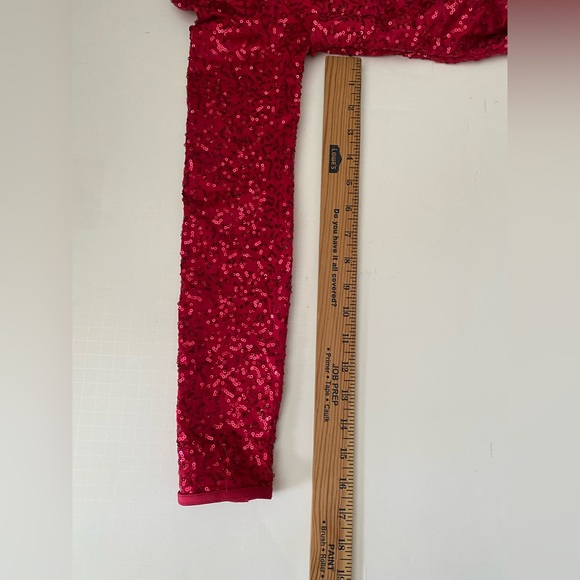 Weissman Dance dress red sequin costume Me Against The Music 12192 Child LC - Picture 13 of 16